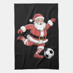 Linge De Cuisine Père Noël Joue au Football Noël Sports