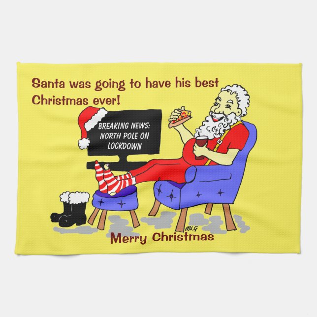 Linge De Cuisine Père Noël Meilleur dessin de Noël jamais drôle (Horizontal)