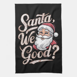 Linge De Cuisine Père Noël, on va bien ? Enfants Noël Funny Noël
