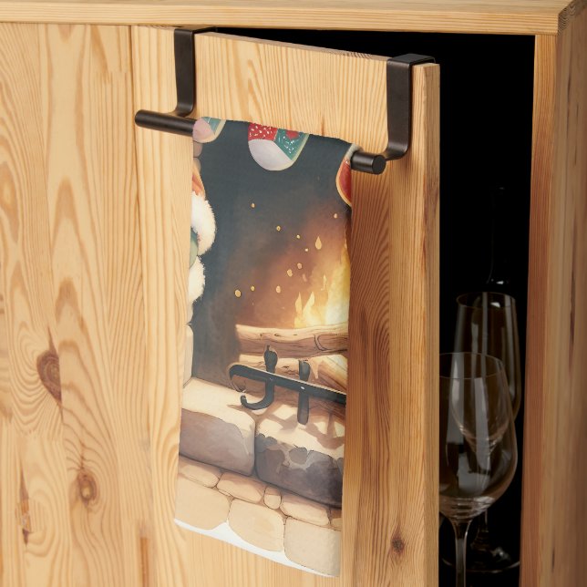 Linge De Cuisine Père Noël par foyer Noël Stockage (Pliage en tiers)