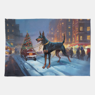Linge De Cuisine Période de fêtes de Noël Doberman