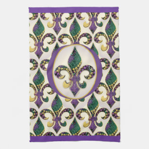 Linge De Cuisine Perle Fleur de lis de mardi gras