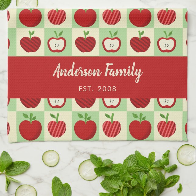 Linge De Cuisine Personalized Apple Farmhouse Fall Family Decor (Plié)