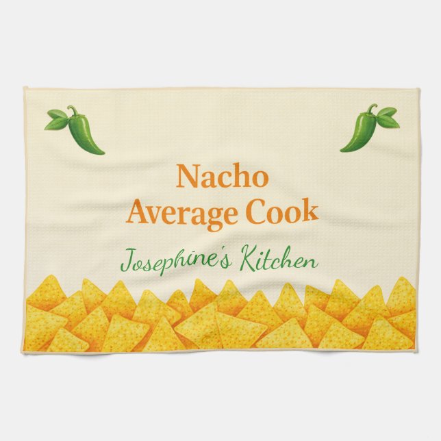 Linge De Cuisine Personalized Nacho Average Cook Funny Tea Towel  (Horizontal)