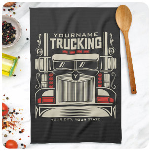 Linge De Cuisine Personalized Trucking 18 Wheeler BIG Trucker