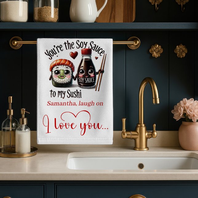 Linge De Cuisine Personalized Valentine Kitchen Towel Cute Food (Personalized Valentine Kitchen Towel Cute Food)