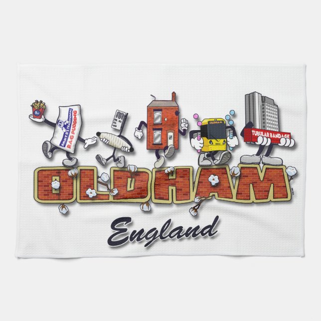 Linge De Cuisine Personnages de dessin animé d'Oldham (Horizontal)