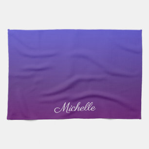 Linge De Cuisine Personnalisé bleu et violet ombre