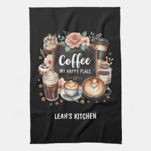 Linge De Cuisine ☕ Personnalisé Café Cuisine Café Café Café Joyeux 
