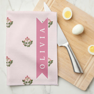 Linge De Cuisine Personnalisé Délicat Botanique Floral Romantique