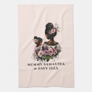 Linge De Cuisine Personnalisé Floral Maman and Baby (2)