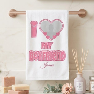 Linge De Cuisine Personnalisé J'aime mon petit ami – Ajouter une ph