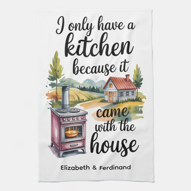 Linge De Cuisine Personnalisé, je n'ai qu'une cuisine parce que.... (Vertical)