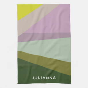 Linge De Cuisine Personnalisé moderne géométrique Terre verte Lilac