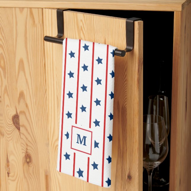 Linge De Cuisine Personnalisé patriotique étoiles et rayures motif (Pliage en tiers)