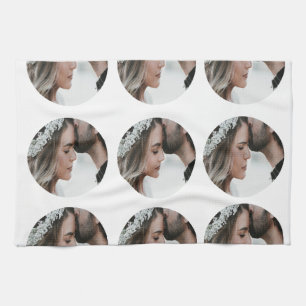 Linge De Cuisine personnalisé simple ajouter circulaire photo colla