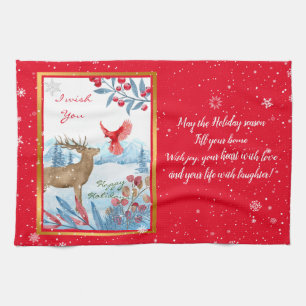 Linge De Cuisine Personnaliser cardinale et cerf