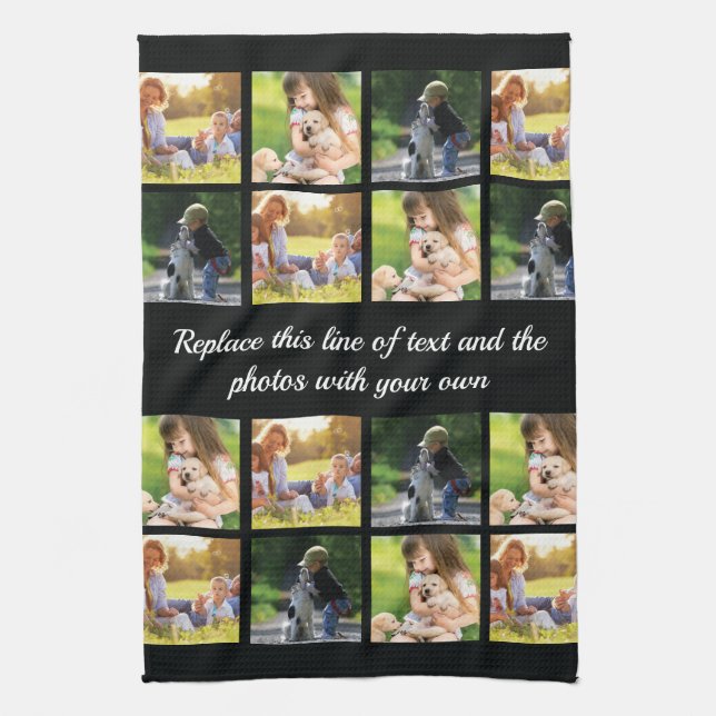 Linge De Cuisine Personnaliser le collage photo et le linge de cuis (Vertical)