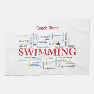 Linge De Cuisine Personnaliser, Merci Entraîneur De Natation En Mot