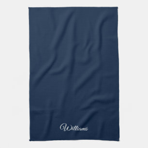 Linge De Cuisine Personnaliser nom classique marine bleu blanc