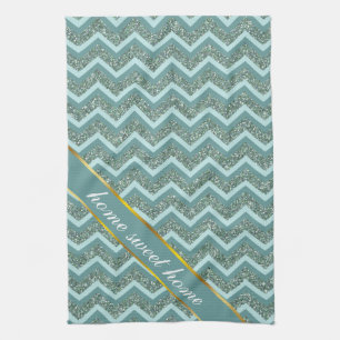 Linge De Cuisine Personnalisez ce zigzag turquoise de parties