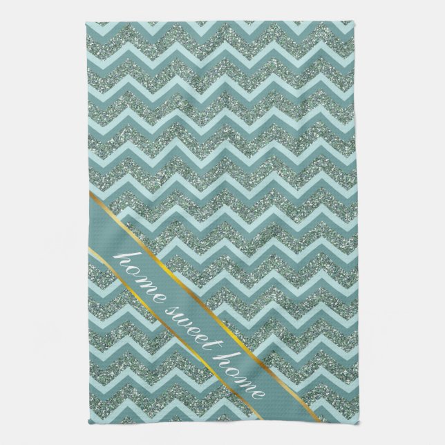 Linge De Cuisine Personnalisez cette Parties scintillant Turquoise  (Vertical)