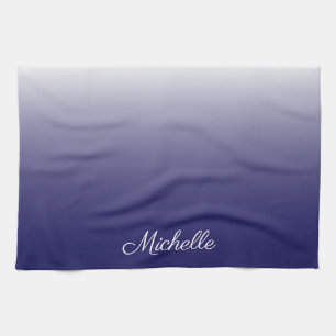 Linge De Cuisine Personnalized gradient ombre navy blue