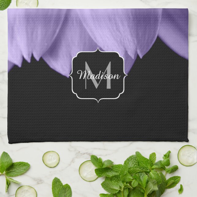 Linge De Cuisine Pétales de fleurs violets violets ultra violets no (Plié)
