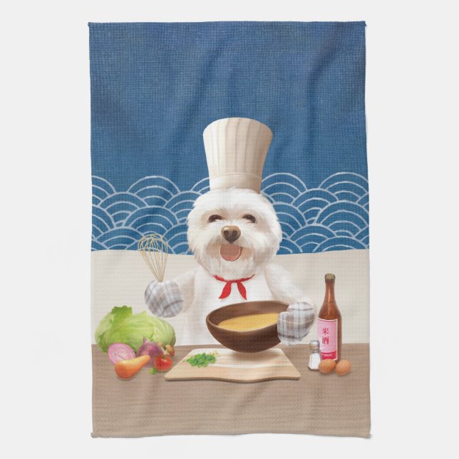Linge De Cuisine Petit Chien Chef (Vertical)