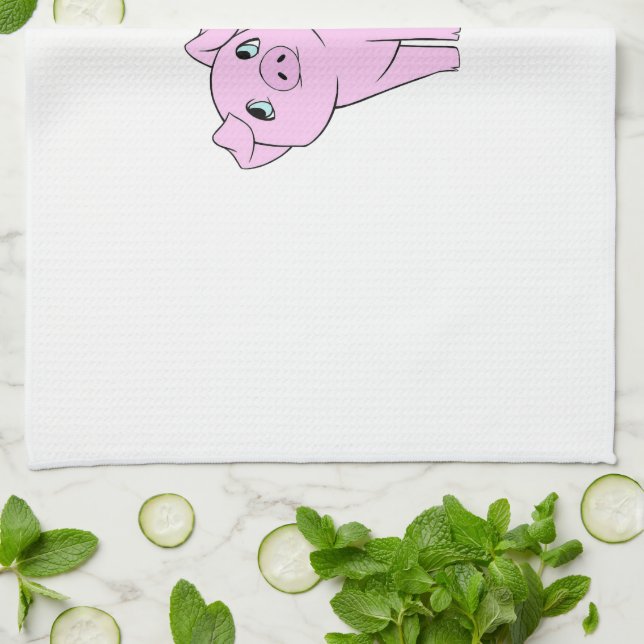 Linge De Cuisine Petit Cochon, Petit Cochon, Chien, Cochon Rose, An (Plié)