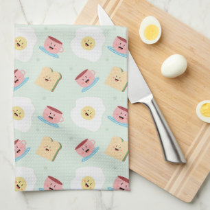 Linge De Cuisine Petit-déjeuner Cute Kawaii Motif d'oeufs et de sa