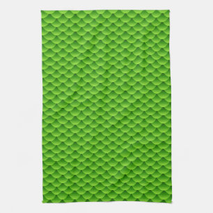 Linge De Cuisine Petit motif vert d'échelle de poissons