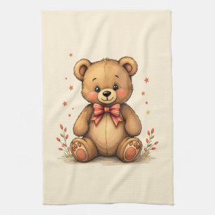Linge De Cuisine Petit ours brun mignon avec cravate