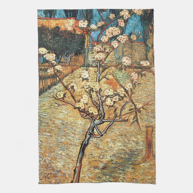 Linge De Cuisine Petit poirier en fleurs par Vincent van Gogh (Vertical)