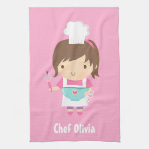 Linge De Cuisine Petite Fille Boulangère Mignonne Personnalisée
