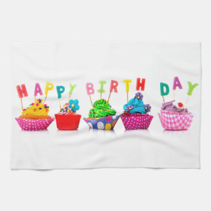 Linge De Cuisine Petits gâteaux de joyeux anniversaire