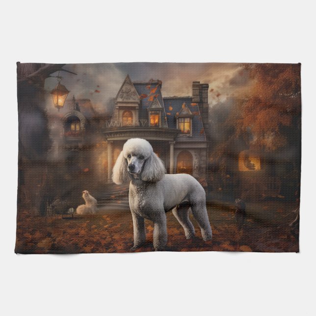 Linge De Cuisine Peur Halloween caniche (Horizontal)