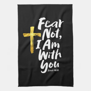 Linge De Cuisine PEUR NON, je suis avec vous Gold Cross Christian