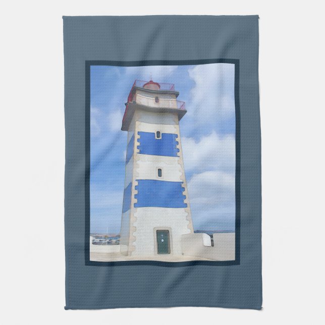 Linge De Cuisine Phare d'aquarelle (Vertical)