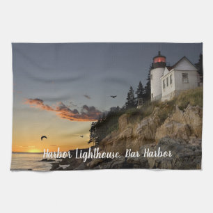 Linge De Cuisine Phare de Bar Harbor au paysage pittoresque