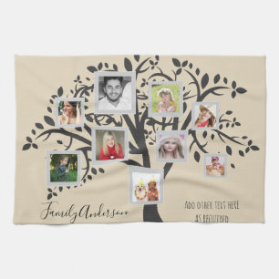 Linge De Cuisine Photo Collage Family Tree Modèle Personnalisé