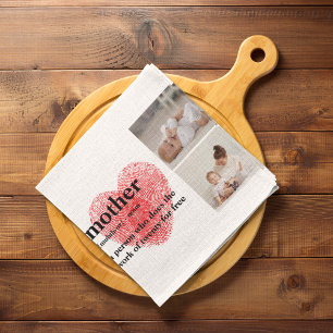 Linge De Cuisine Photo de collage moderne et Red Heart Mother Venin