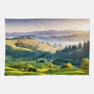 Linge De Cuisine Photo de paysage naturel de collines ondoyantes
