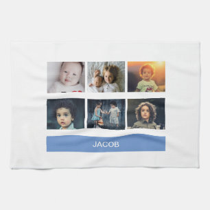 Linge De Cuisine Photo faite sur commande bleue en pastel -