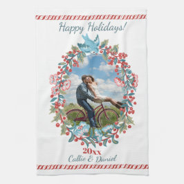 Linge De Cuisine Photo personnalisée Couple de couronnes de Noël