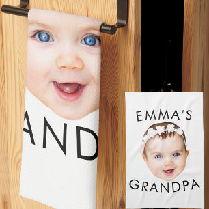 Linge De Cuisine Photo personnalisée Face Maman Grand-mère Grand-pè