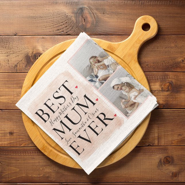 Linge De Cuisine Photo Pink Happy Mothers Day (Créateur téléchargé)