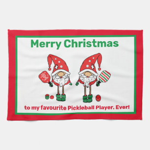 Linge De Cuisine Pickleball Joyeux Noël horizontal Cuisine Towe