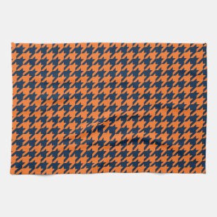 Linge De Cuisine Pied-de-poule d'orange/marine
