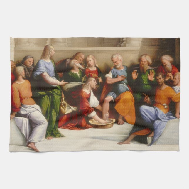 Linge De Cuisine Pieds de Lavage du Christ - Art du Garofalo (Horizontal)